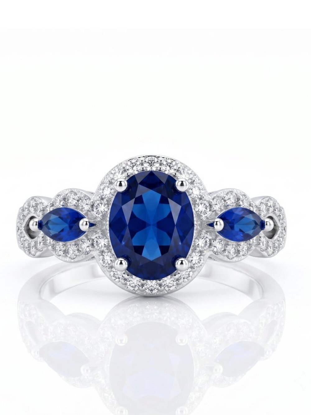 Royal Blue Sapphire Gemstone ring, size 7, 925 Sterling Silver Charmed Aroma